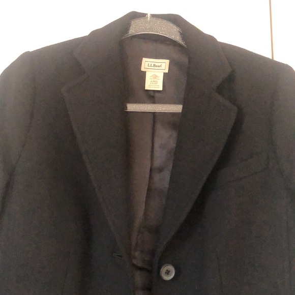 L.L. Bean Wool Cashmere Black Blazer Jacket sz 6 - Picture 6 of 14